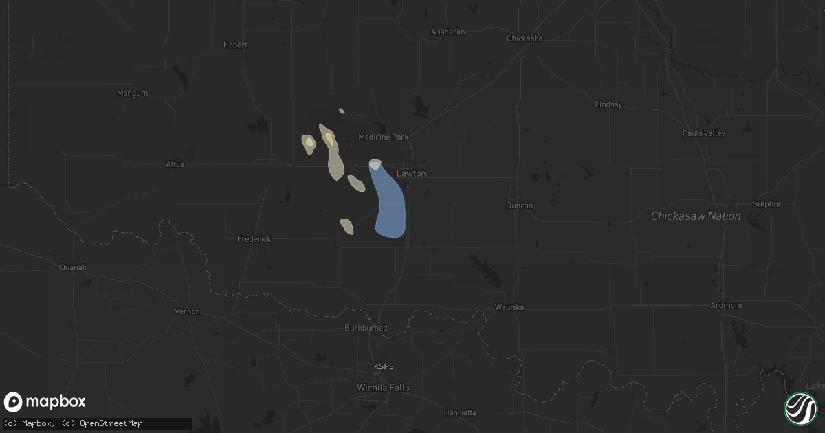 Hail map in Geronimo, OK on June 13, 2025