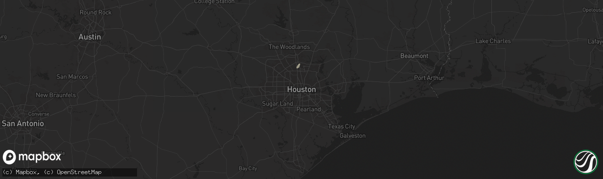 Hail map in Houston, TX on June 13, 2025