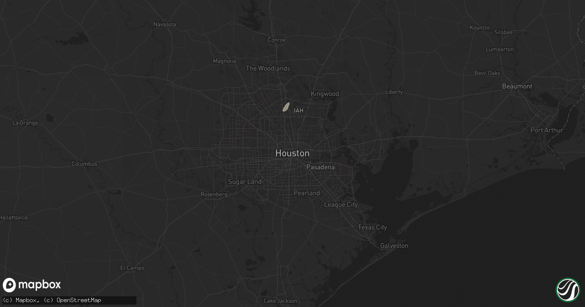Hail map in Houston, TX on June 13, 2025