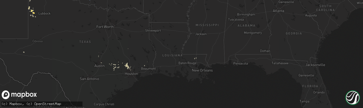 Hail map in Louisiana on June 13, 2025