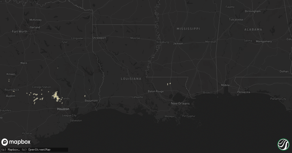 Hail map in Louisiana on June 13, 2025