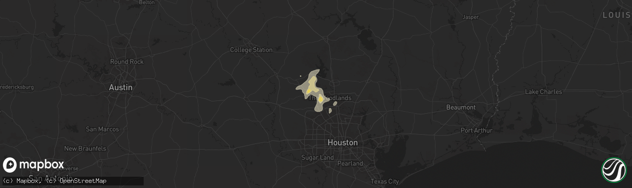 Hail map in Magnolia, TX on June 13, 2025