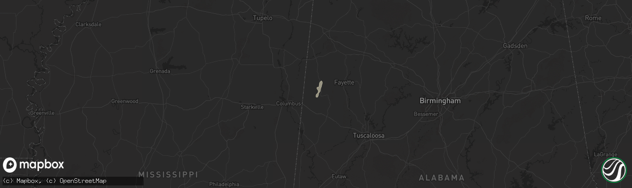 Hail map in Millport, AL on June 13, 2025