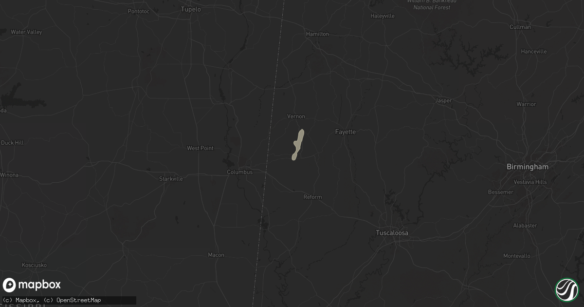 Hail map in Millport, AL on June 13, 2025
