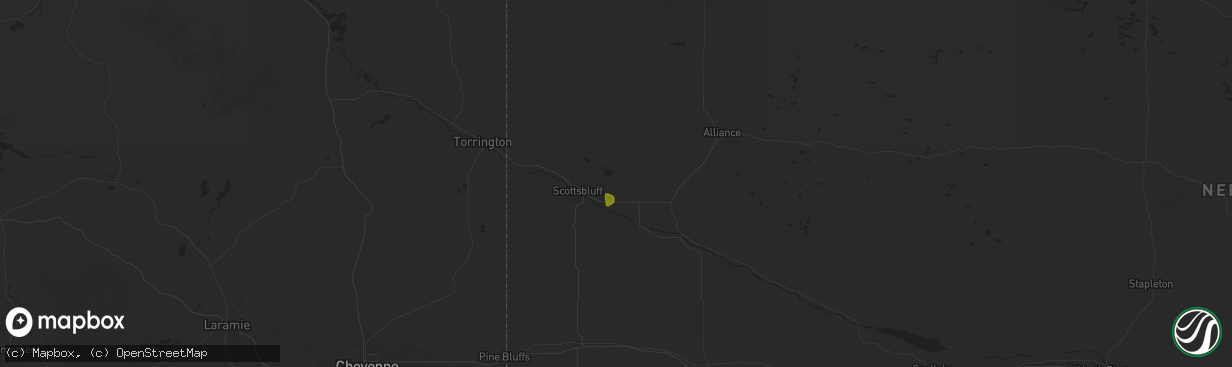 Hail map in Minatare, NE on June 13, 2025