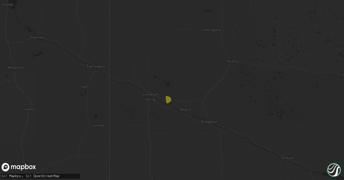 Hail map in Minatare, NE on June 13, 2025