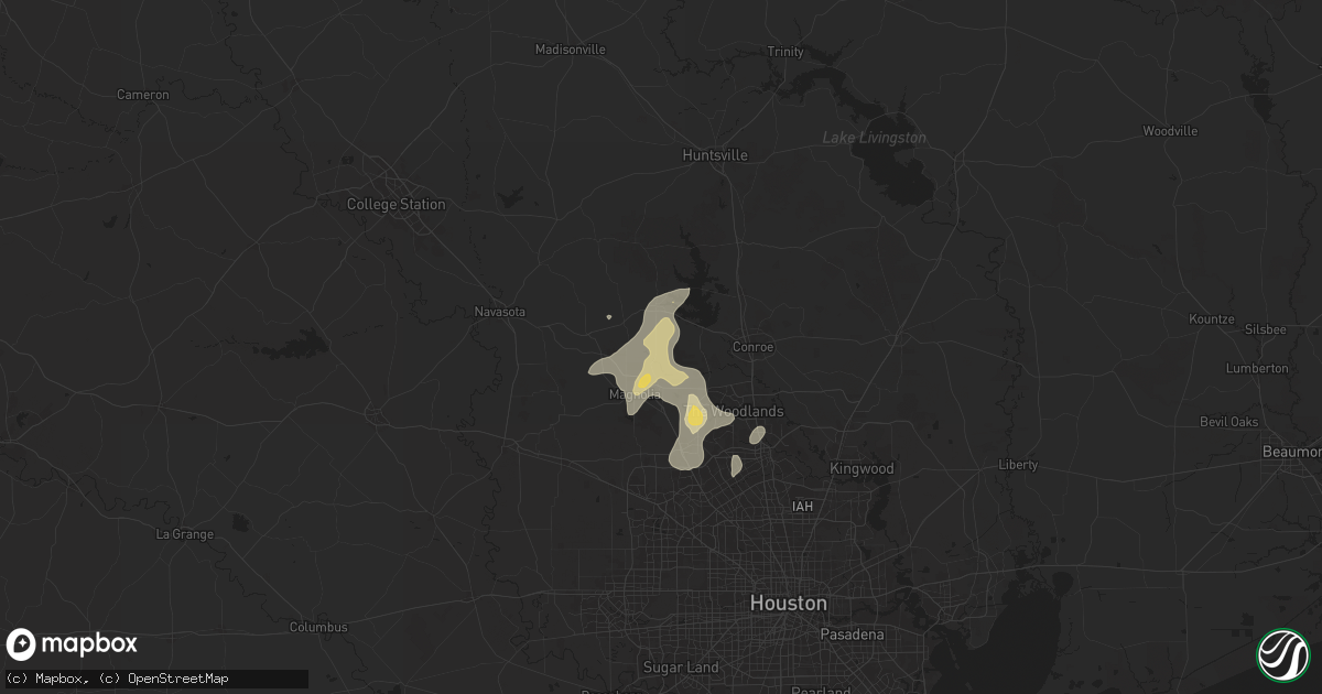 Hail map in Montgomery, TX on June 13, 2025