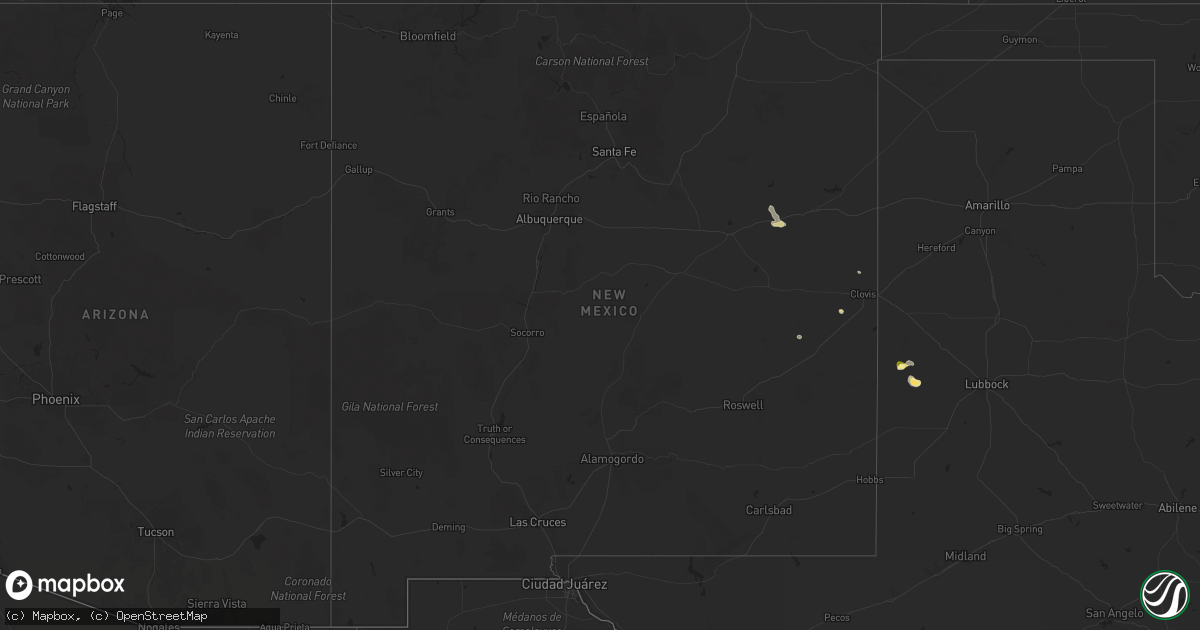 Hail map in New Mexico on June 13, 2025