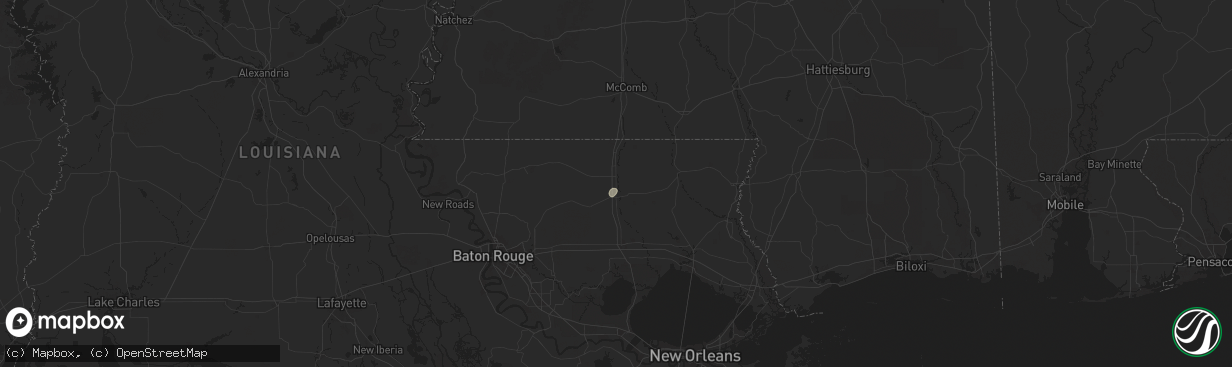 Hail map in Roseland, LA on June 13, 2025