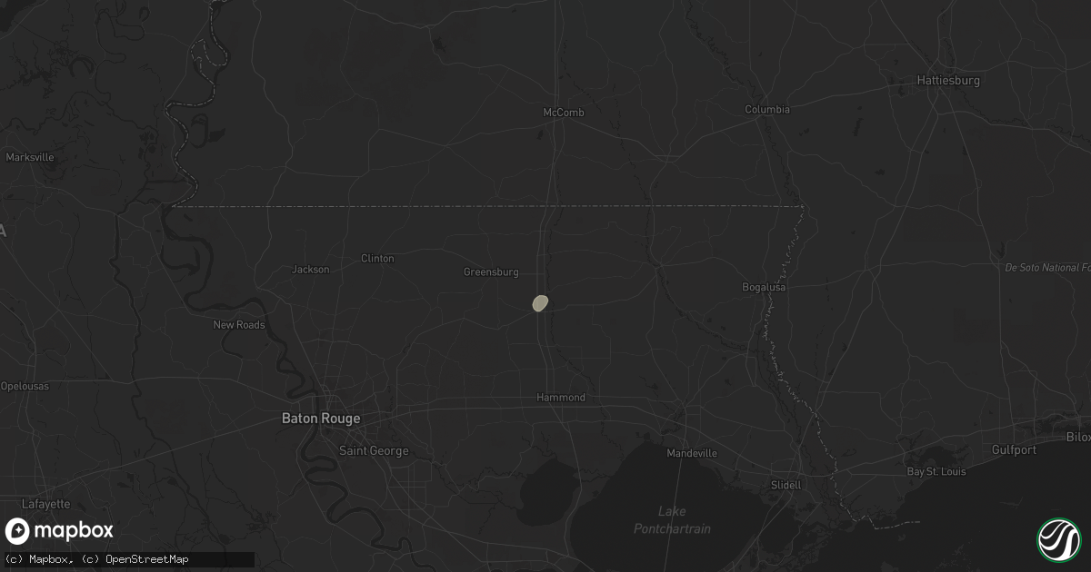 Hail map in Roseland, LA on June 13, 2025