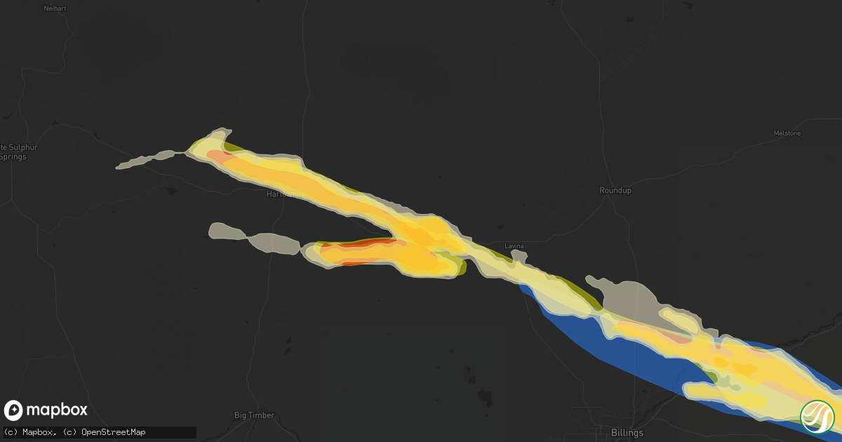 Hail map in Ryegate, MT on June 13, 2025