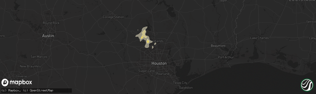 Hail map in Spring, TX on June 13, 2025