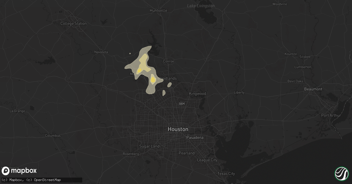 Hail map in Spring, TX on June 13, 2025