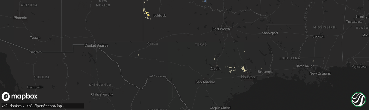 Hail map in Texas on June 13, 2025