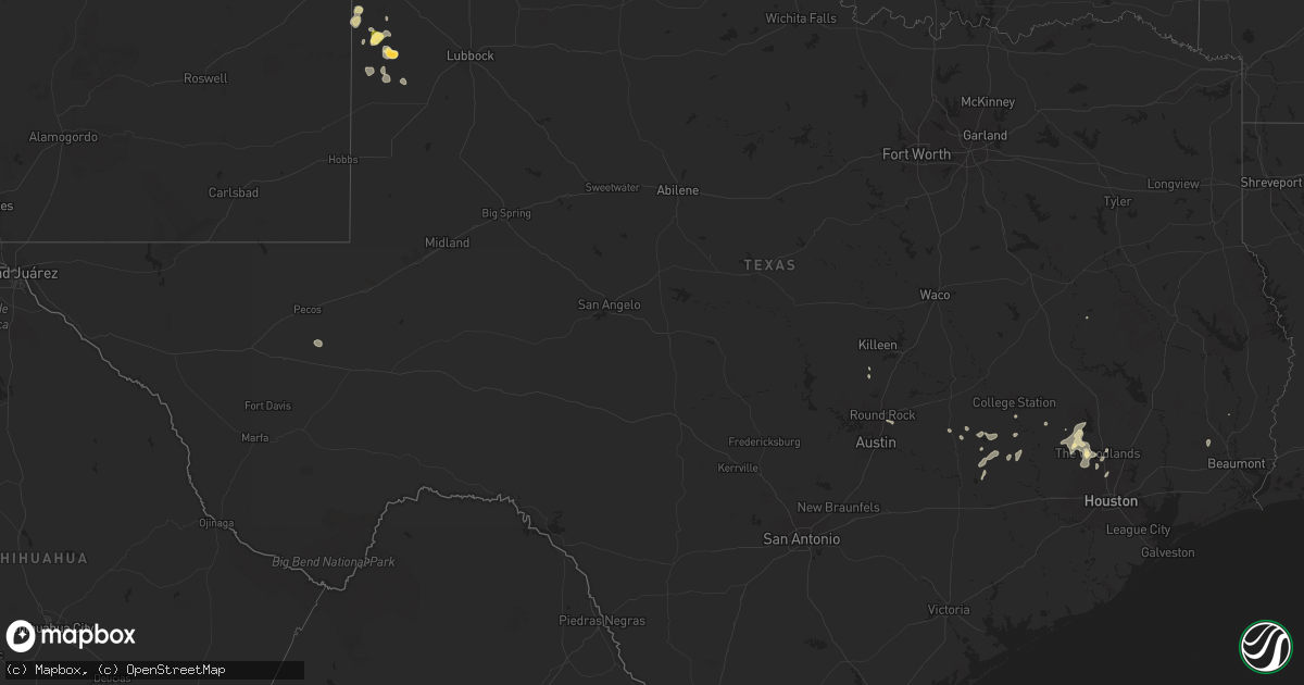 Hail map in Texas on June 13, 2025