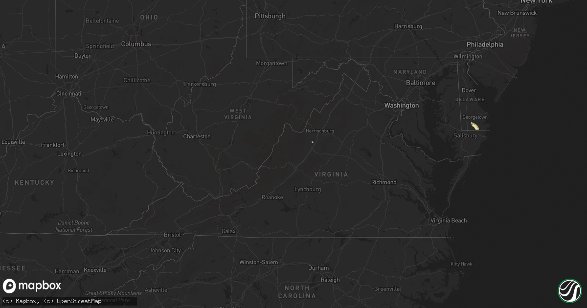 Hail map in Virginia on June 13, 2025