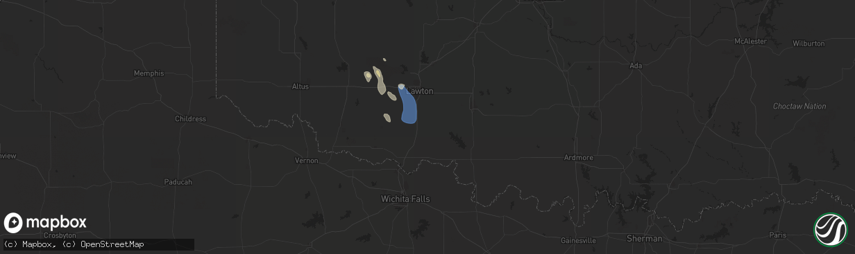 Hail map in Walters, OK on June 13, 2025