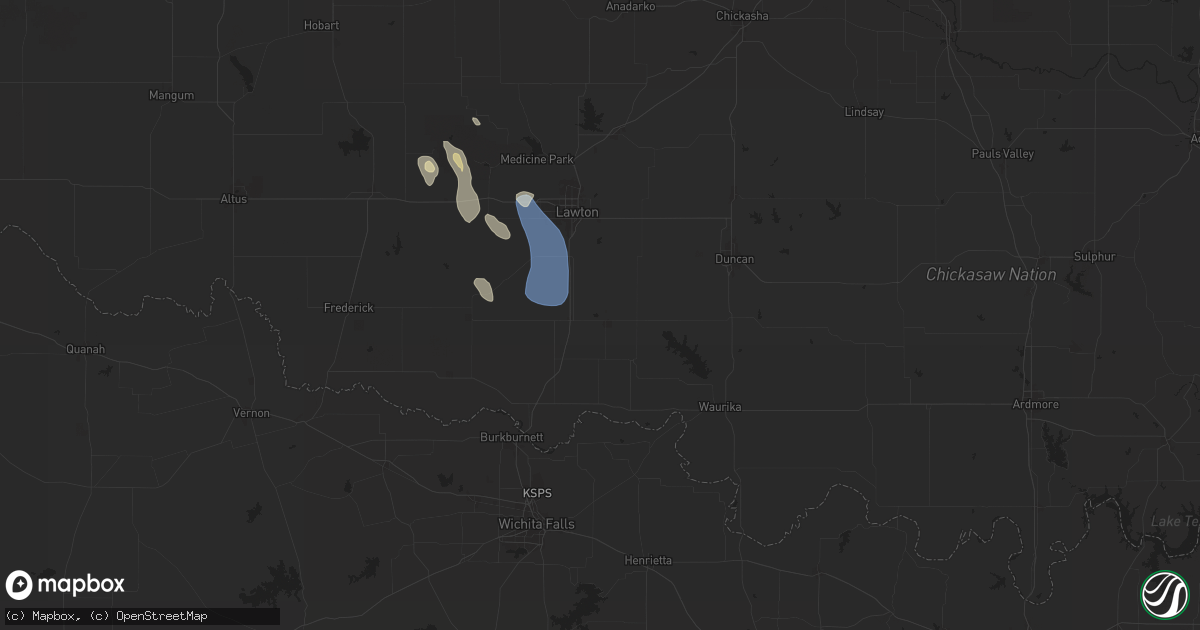 Hail map in Walters, OK on June 13, 2025