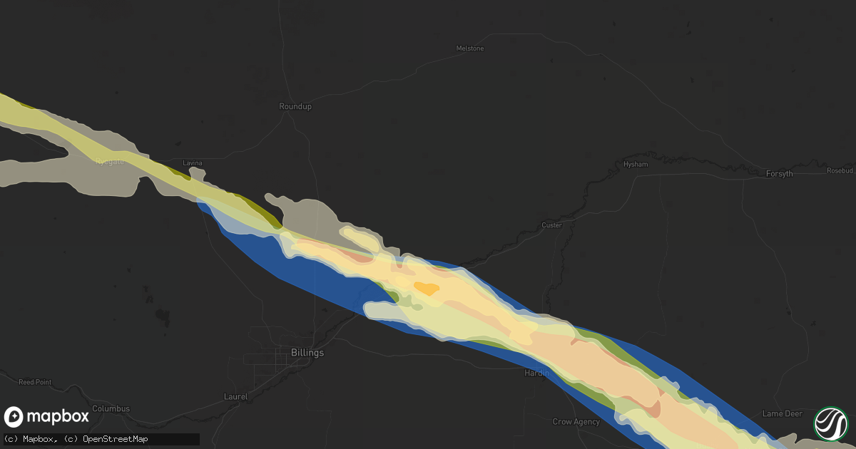 Hail map in Worden, MT on June 13, 2025