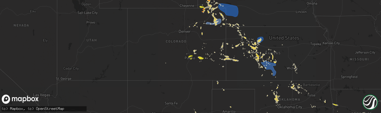 Hail map on June 13, 2025