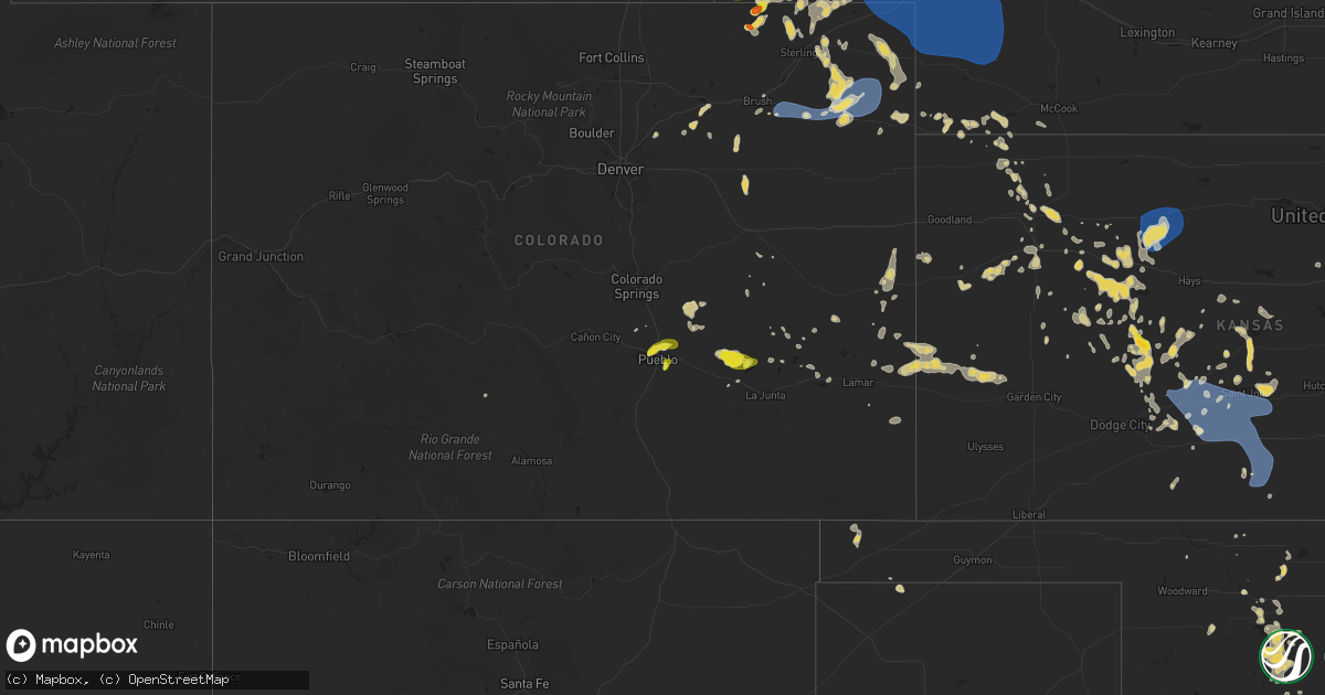 Hail map on June 13, 2025