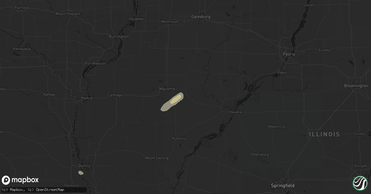 Hail map in Adair, IL on June 13, 2026