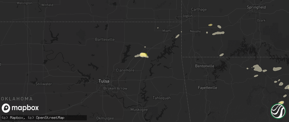 Hail map in Adair, OK on June 13, 2026