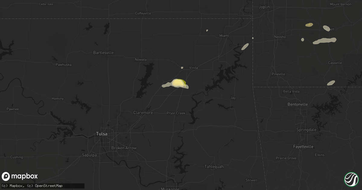Hail map in Adair, OK on June 13, 2026