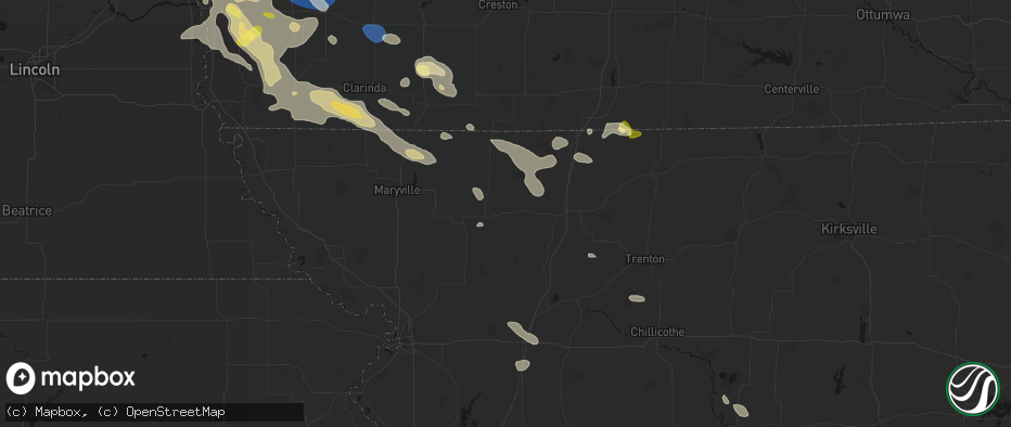 Hail map in Albany, MO on June 13, 2026