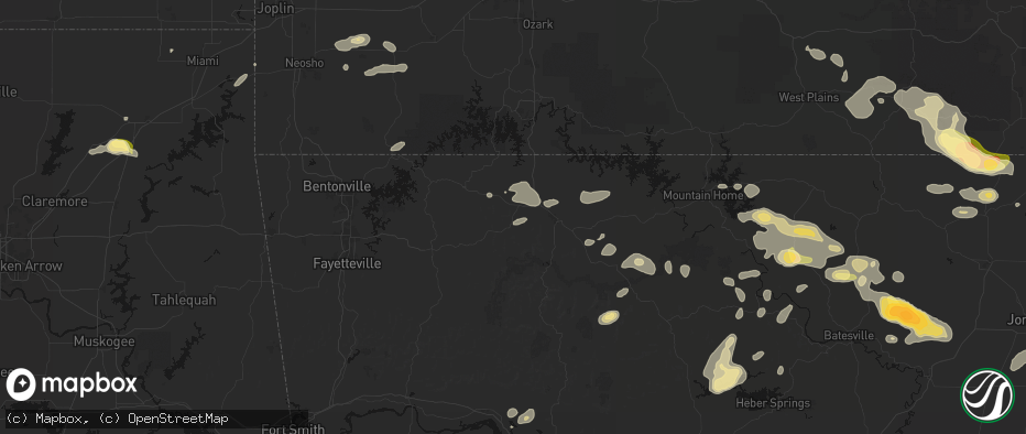Hail map in Alpena, AR on June 13, 2026
