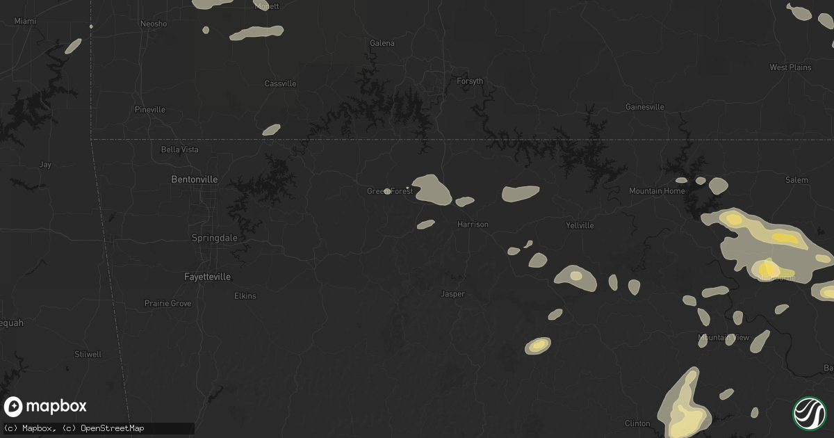 Hail map in Alpena, AR on June 13, 2026