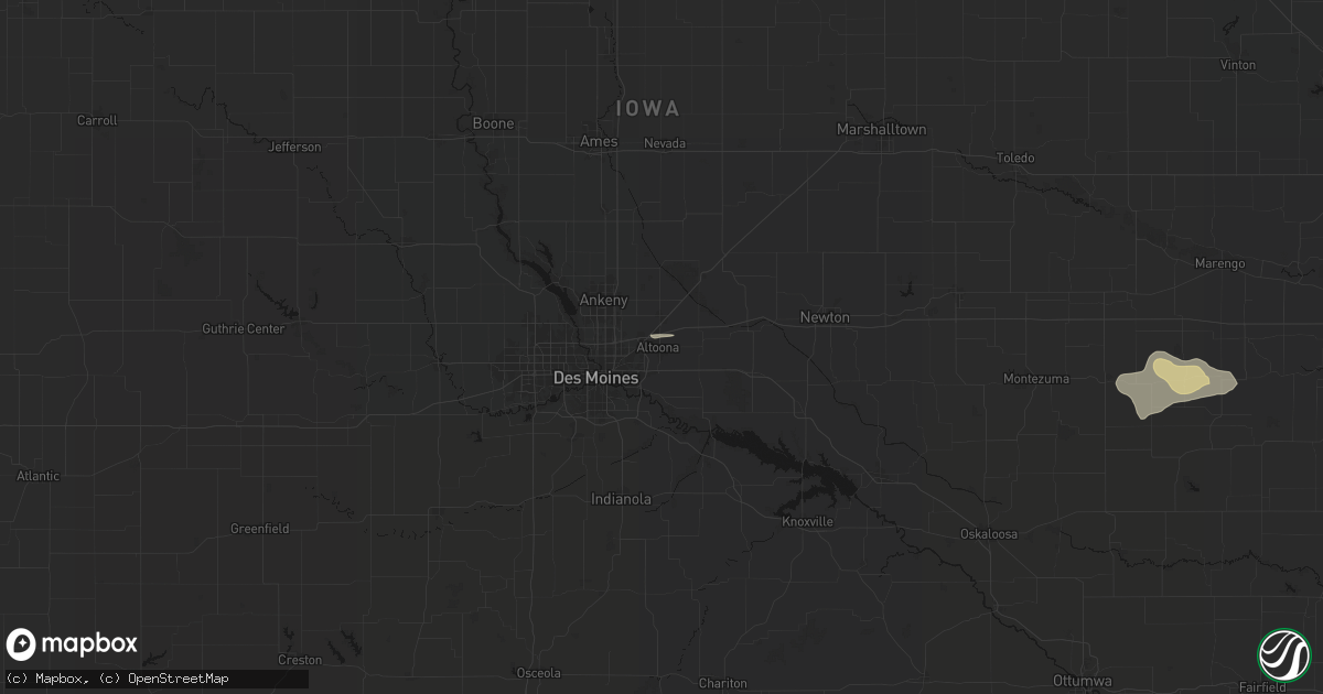 Hail map in Altoona, IA on June 13, 2026