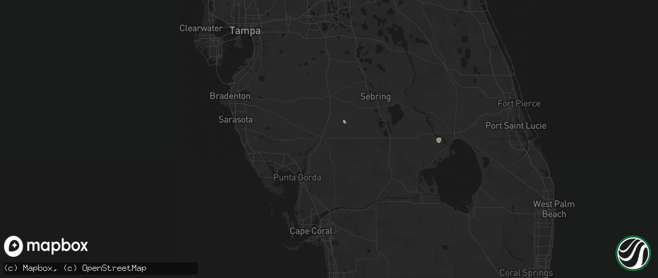 Hail map in Arcadia, FL on June 13, 2026