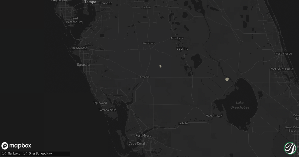 Hail map in Arcadia, FL on June 13, 2026