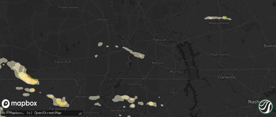 Hail map in Arlington, KY on June 13, 2026