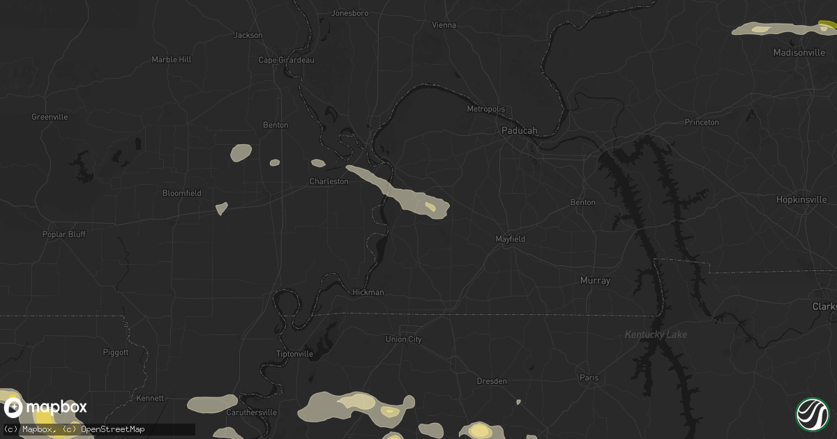 Hail map in Arlington, KY on June 13, 2026
