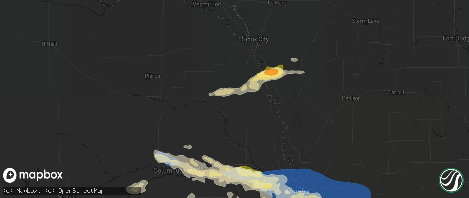 Hail map in Bancroft, NE on June 13, 2026