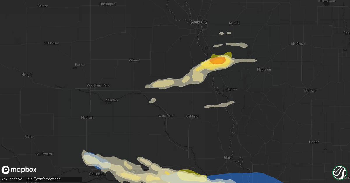 Hail map in Bancroft, NE on June 13, 2026