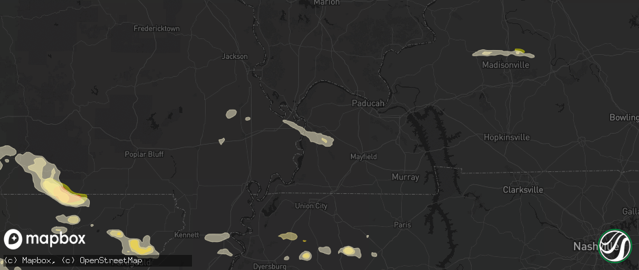 Hail map in Bardwell, KY on June 13, 2026