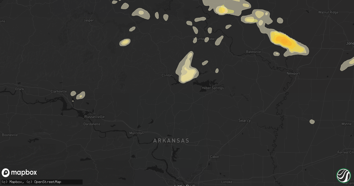 Hail map in Bee Branch, AR on June 13, 2026
