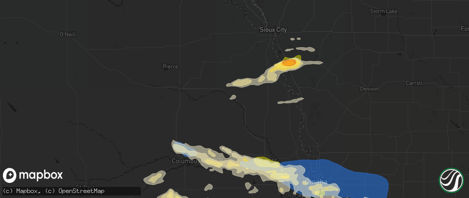 Hail map in Beemer, NE on June 13, 2026
