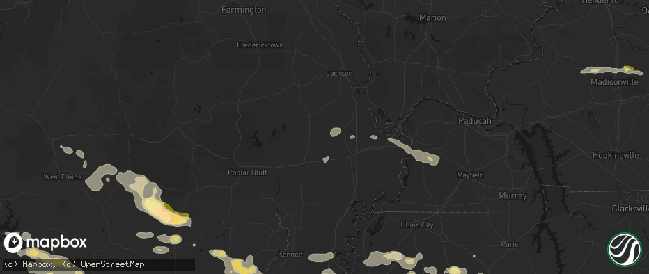 Hail map in Bell City, MO on June 13, 2026