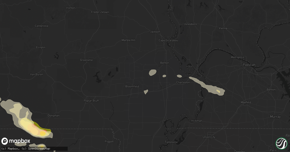 Hail map in Bell City, MO on June 13, 2026