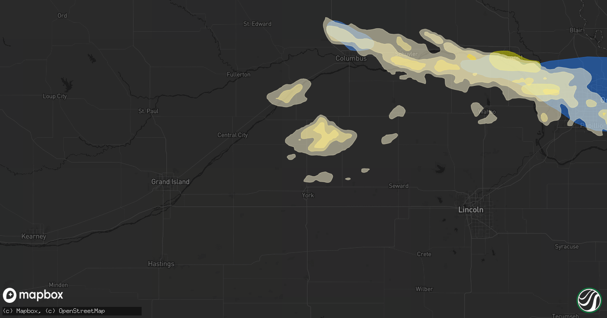 Hail map in Benedict, NE on June 13, 2026