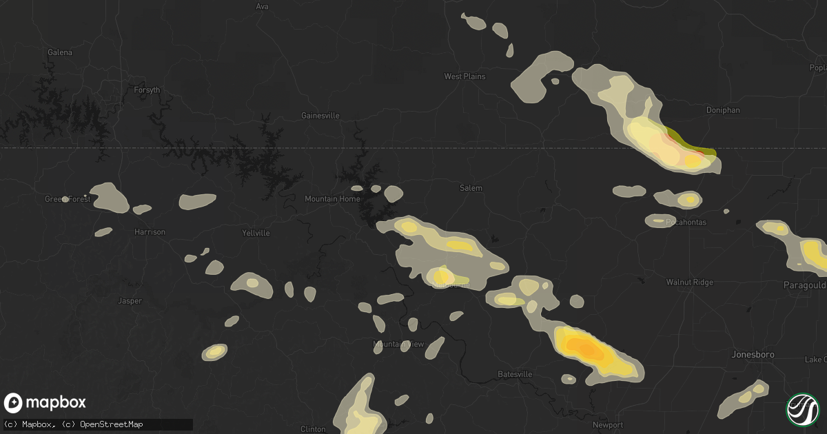 Hail map in Bexar, AR on June 13, 2026
