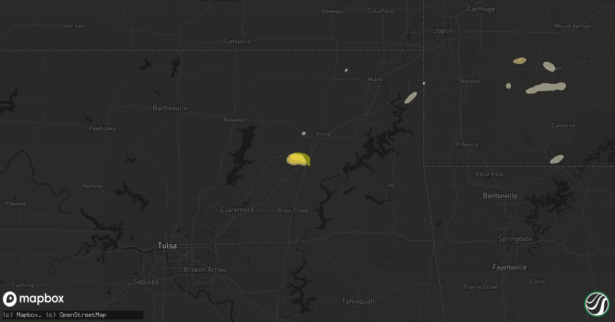 Hail map in Big Cabin, OK on June 13, 2026