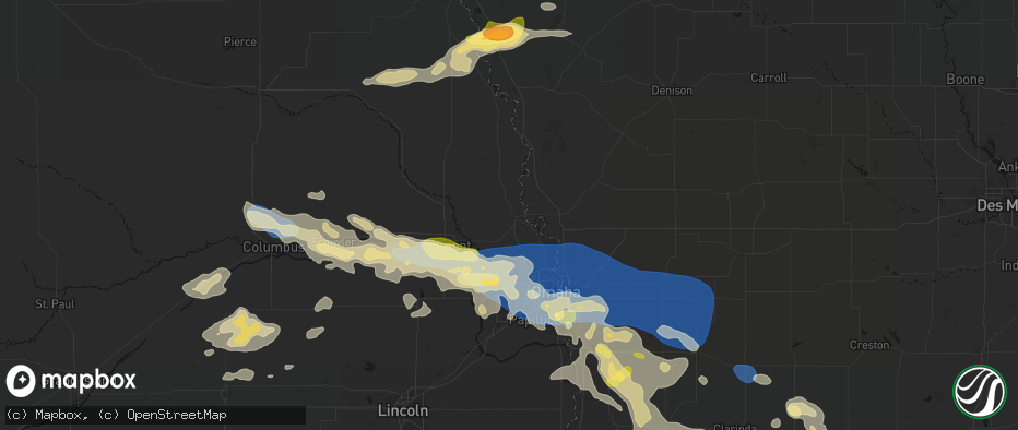 Hail map in Blair, NE on June 13, 2026