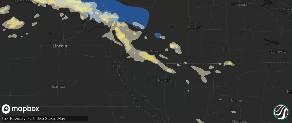 Hail map in Blanchard, IA on June 13, 2026