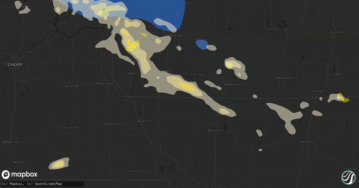 Hail map in Blanchard, IA on June 13, 2026