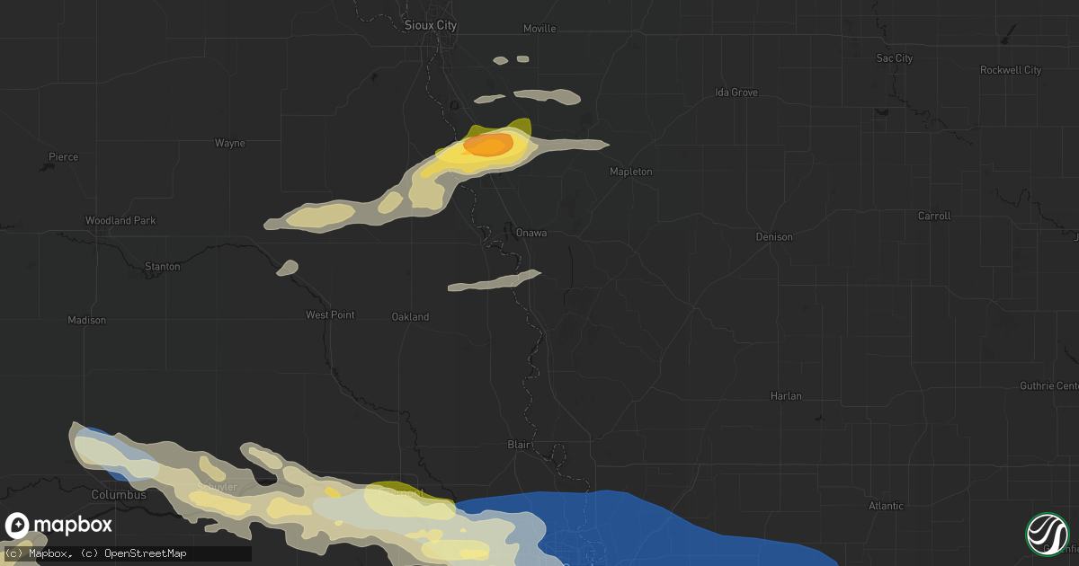 Hail map in Blencoe, IA on June 13, 2026